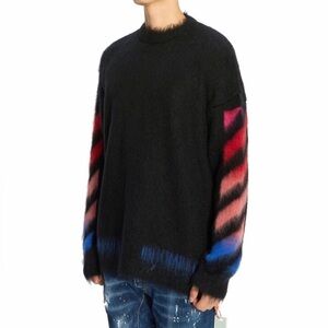 Dope “Off white” Black Sweater with Red and Blue Accents unisex